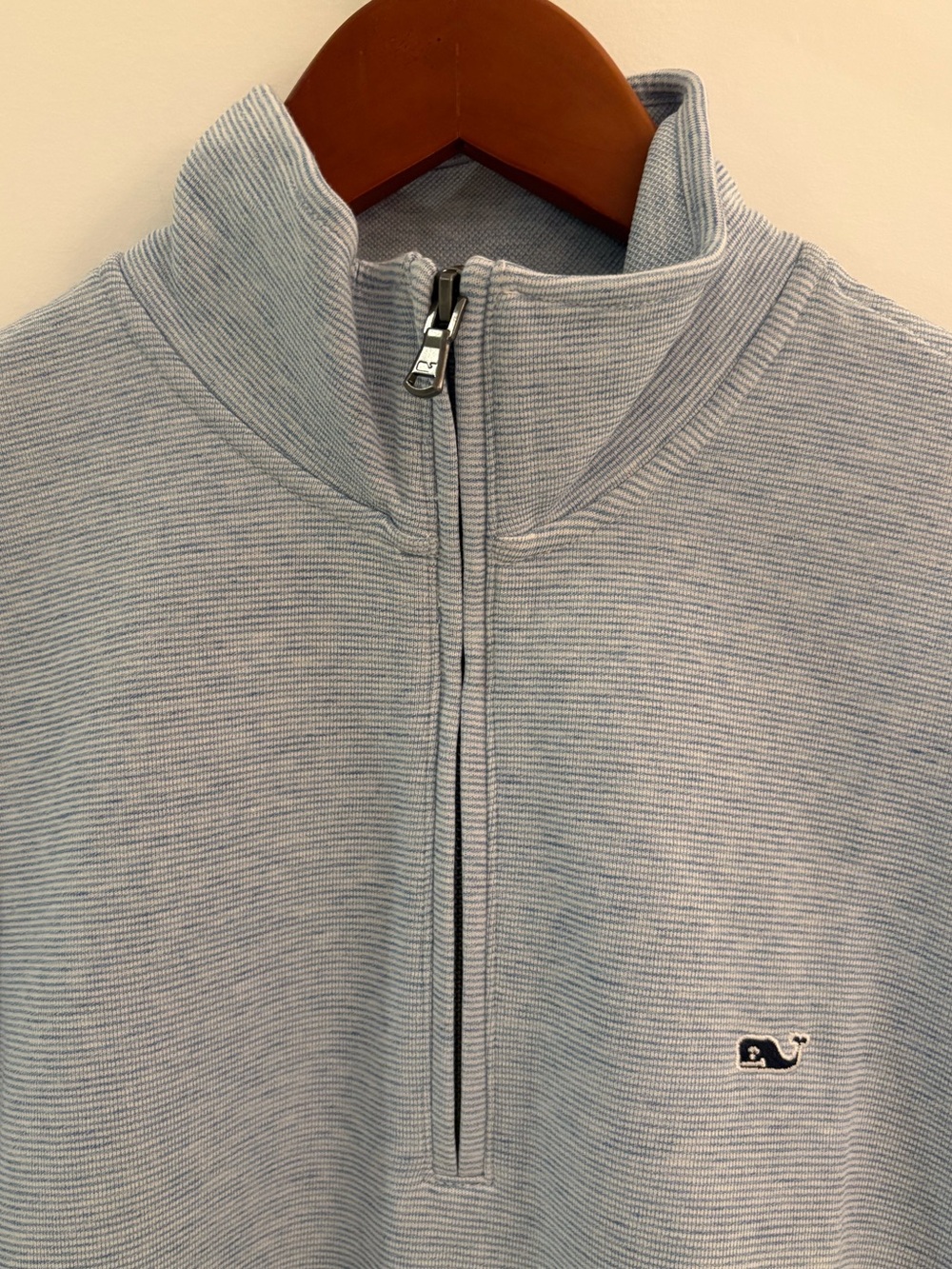 Vineyard Vines Light Blue Striped Performance 1/4 Zip Pullover NWT - Picture 6 of 10